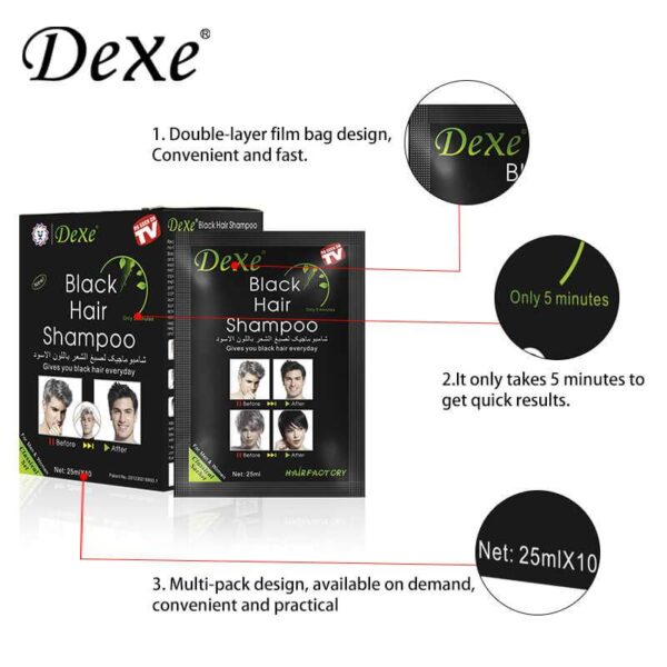 Dexe Black Hair Shampoo 250ml | Made In UK - Image 3